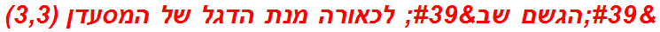 'הגשם שב' לכאורה מנת הדגל של המסעדן (3,3)