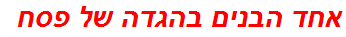 אחד הבנים בהגדה של פסח