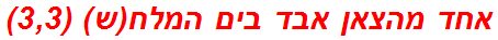 אחד מהצאן אבד בים המלח(ש) (3,3)