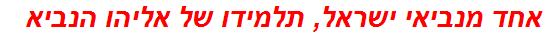 אחד מנביאי ישראל, תלמידו של אליהו הנביא