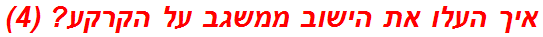 איך העלו את הישוב ממשגב על הקרקע? (4)