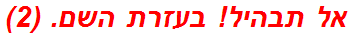 אל תבהיל! בעזרת השם. (2)