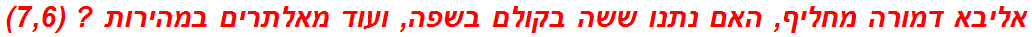 אליבא דמורה מחליף, האם נתנו ששה בקולם בשפה, ועוד מאלתרים במהירות ? (7,6)