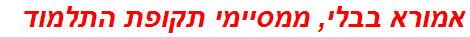 אמורא בבלי, ממסיימי תקופת התלמוד