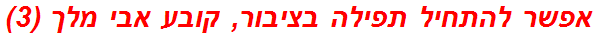 אפשר להתחיל תפילה בציבור, קובע אבי מלך (3)