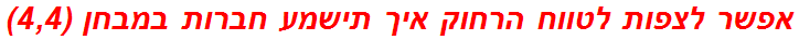 אפשר לצפות לטווח הרחוק איך תישמע חברות במבחן (4,4)