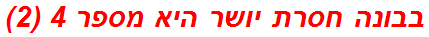 בבונה חסרת יושר היא מספר 4 (2)