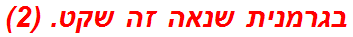 בגרמנית שנאה זה שקט. (2)