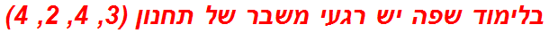 בלימוד שפה יש רגעי משבר של תחנון (3, 4, 2, 4)