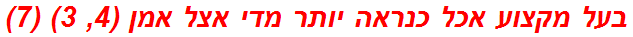 בעל מקצוע אכל כנראה יותר מדי אצל אמן (4, 3) (7)