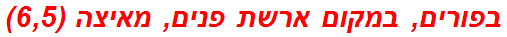 בפורים, במקום ארשת פנים, מאיצה (6,5)