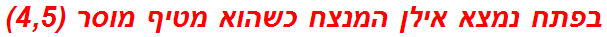 בפתח נמצא אילן המנצח כשהוא מטיף מוסר (4,5)