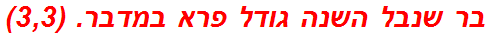 בר שנבל השנה גודל פרא במדבר. (3,3)