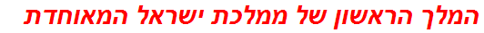 המלך הראשון של ממלכת ישראל המאוחדת