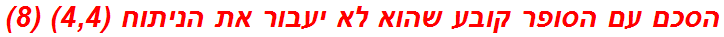 הסכם עם הסופר קובע שהוא לא יעבור את הניתוח (4,4) (8)