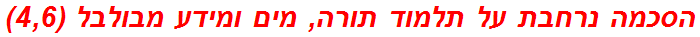 הסכמה נרחבת על תלמוד תורה, מים ומידע מבולבל (4,6)