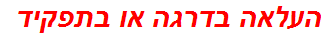 העלאה בדרגה או בתפקיד