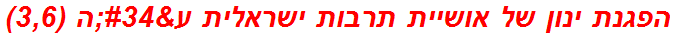 הפגנת ינון של אושיית תרבות ישראלית ע"ה (3,6)