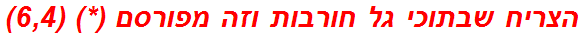 הצריח שבתוכי גל חורבות וזה מפורסם (*) (6,4)