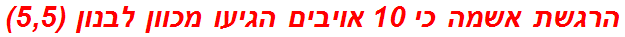 הרגשת אשמה כי 10 אויבים הגיעו מכוון לבנון (5,5)