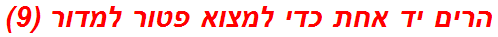 הרים יד אחת כדי למצוא פטור למדור (9)