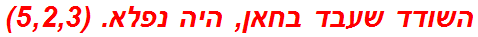 השודד שעבד בחאן, היה נפלא. (5,2,3)