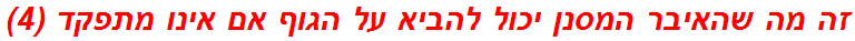 זה מה שהאיבר המסנן יכול להביא על הגוף אם אינו מתפקד (4)