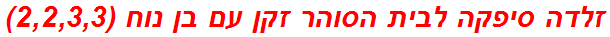 זלדה סיפקה לבית הסוהר זקן עם בן נוח (2,2,3,3)