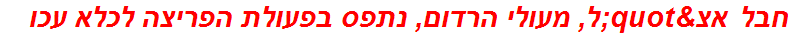 חבל אצ"ל, מעולי הרדום, נתפס בפעולת הפריצה לכלא עכו