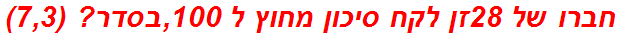 חברו של 28זן לקח סיכון מחוץ ל 100,בסדר? (7,3)