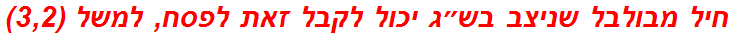 חיל מבולבל שניצב בש״ג יכול לקבל זאת לפסח, למשל (3,2)