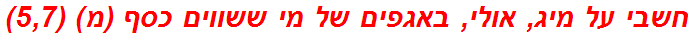 חשבי על מיג, אולי, באגפים של מי ששווים כסף (מ) (5,7)