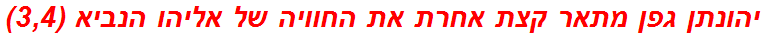 יהונתן גפן מתאר קצת אחרת את החוויה של אליהו הנביא (3,4)