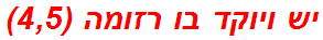 יש ויוקד בו רזומה (4,5)