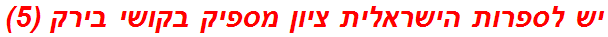 יש לספרות הישראלית ציון מספיק בקושי בירק (5)