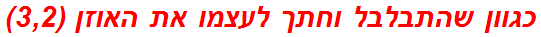 כגוון שהתבלבל וחתך לעצמו את האוזן (3,2)