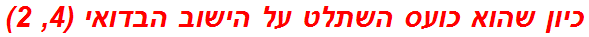 כיון שהוא כועס השתלט על הישוב הבדואי (4, 2)