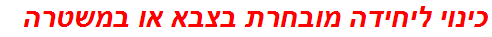 כינוי ליחידה מובחרת בצבא או במשטרה