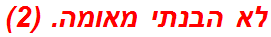 לא הבנתי מאומה. (2)