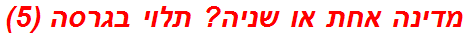 מדינה אחת או שניה? תלוי בגרסה (5)