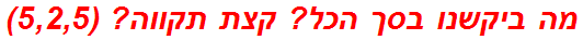 מה ביקשנו בסך הכל? קצת תקווה? (5,2,5)