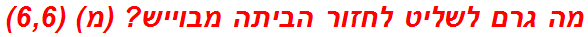 מה גרם לשליט לחזור הביתה מבוייש? (מ) (6,6)