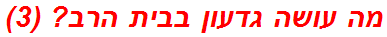 מה עושה גדעון בבית הרב? (3)