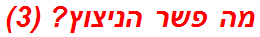 מה פשר הניצוץ? (3)