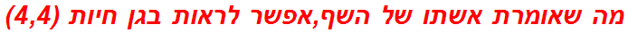 מה שאומרת אשתו של השף,אפשר לראות בגן חיות (4,4)