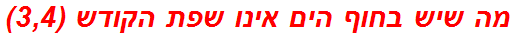 מה שיש בחוף הים אינו שפת הקודש (3,4)