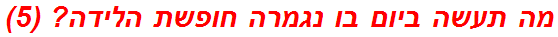 מה תעשה ביום בו נגמרה חופשת הלידה? (5)