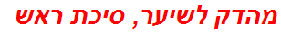 מהדק לשיער, סיכת ראש