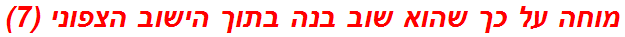 מוחה על כך שהוא שוב בנה בתוך הישוב הצפוני (7)