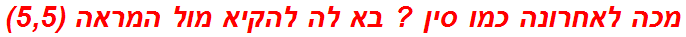 מכה לאחרונה כמו סין ? בא לה להקיא מול המראה (5,5)